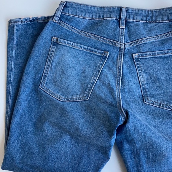 Old Navy O.G. High-Waisted O.G. ripped distressed blue jeans button close - Picture 11 of 16